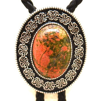 Bolotie OVAL GREEN APRICOT MEDALLION