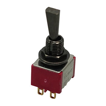 Mini DPDT Toggle Switch On-On (Black, Flat lever)