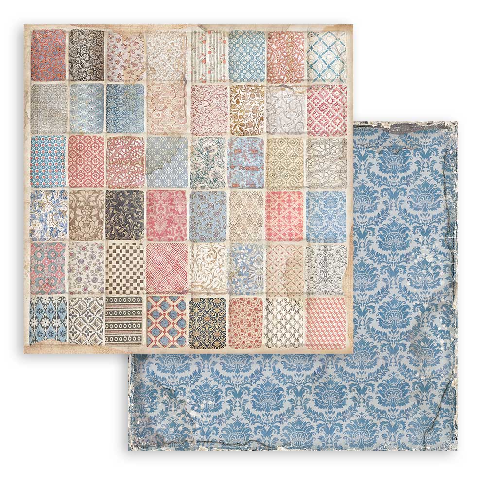 Stamperia - Maxi Background selection - Vintage Library - 10 olika dubbelsidiga ark 12x12" - 4