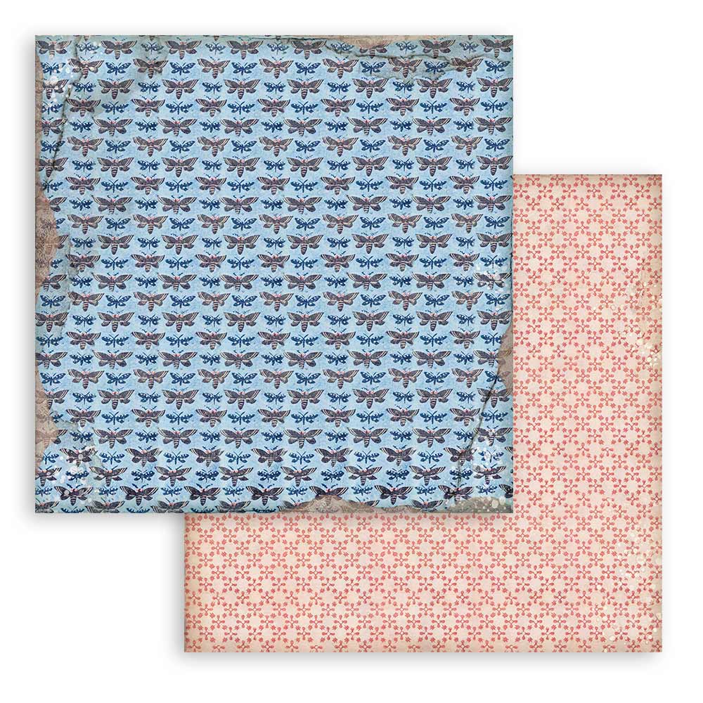 Stamperia - Maxi Background selection - Vintage Library - 10 olika dubbelsidiga ark 12x12" - 7