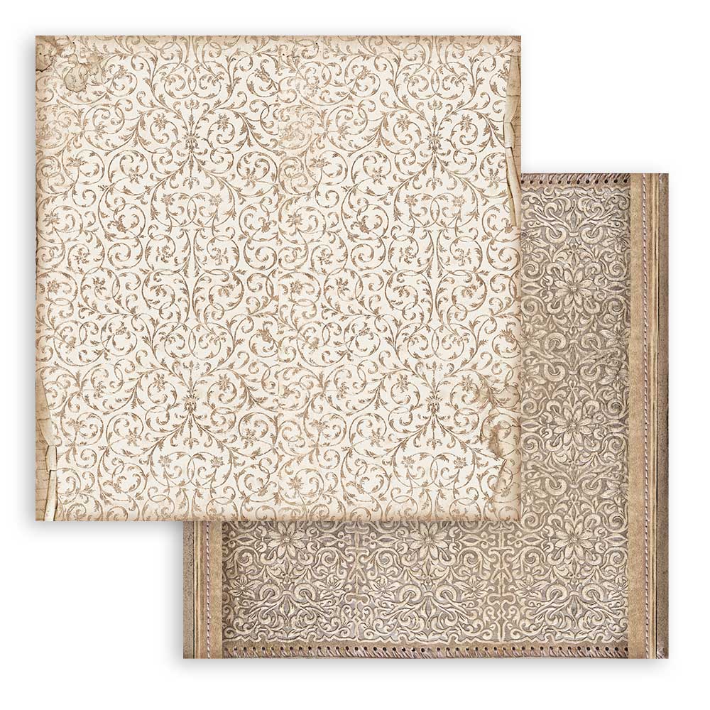 Stamperia - Maxi Background selection - Vintage Library - 10 olika dubbelsidiga ark 12x12" - 10