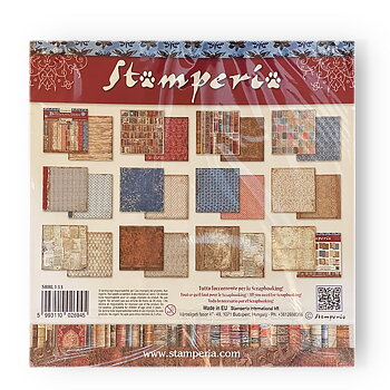 Stamperia - Maxi Background selection - Vintage Library - 10 olika dubbelsidiga ark 12x12"