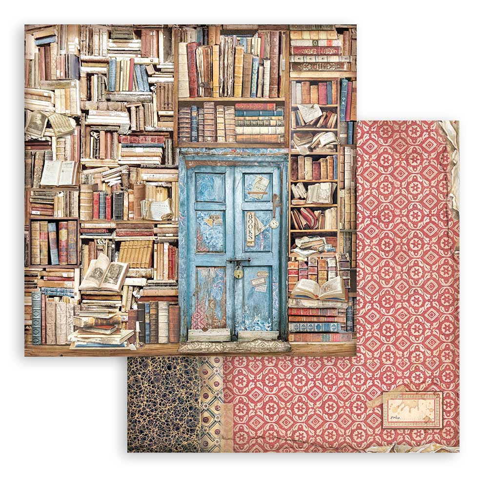 Stamperia - Vintage Library - 10 olika dubbelsidiga ark 8x8" - 10