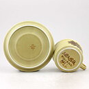 Olga Osol (Tunturi 1960) Yellow Teacup with Brown Flower Decor 12,5 cm  [Sample Images]