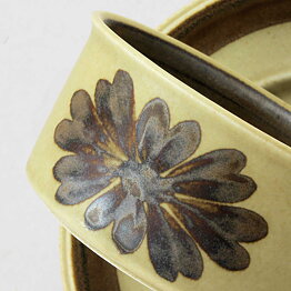 Olga Osol (Tunturi 1960) Yellow Teacup with Brown Flower Decor 12,5 cm  [Sample Images]