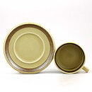 Olga Osol (Tunturi 1960) Yellow Teacup with Brown Flower Decor 12,5 cm  [Sample Images]