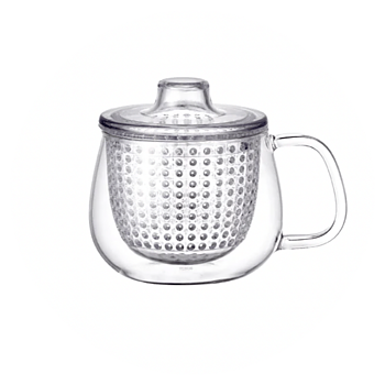 UNIMUG Clear, tekopp med sil från KINTO, 350 ml
