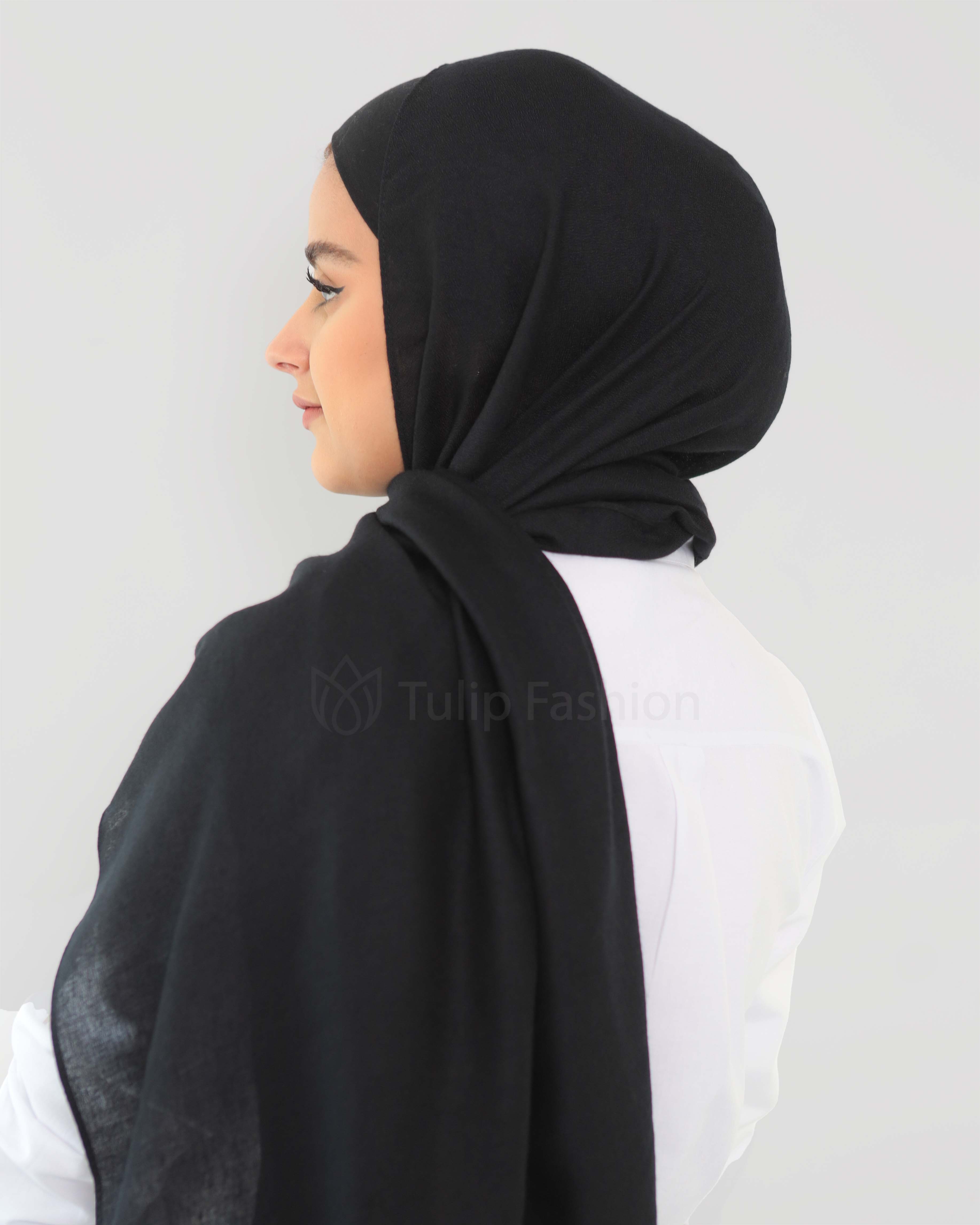 Hijab - Woven - Black - 3