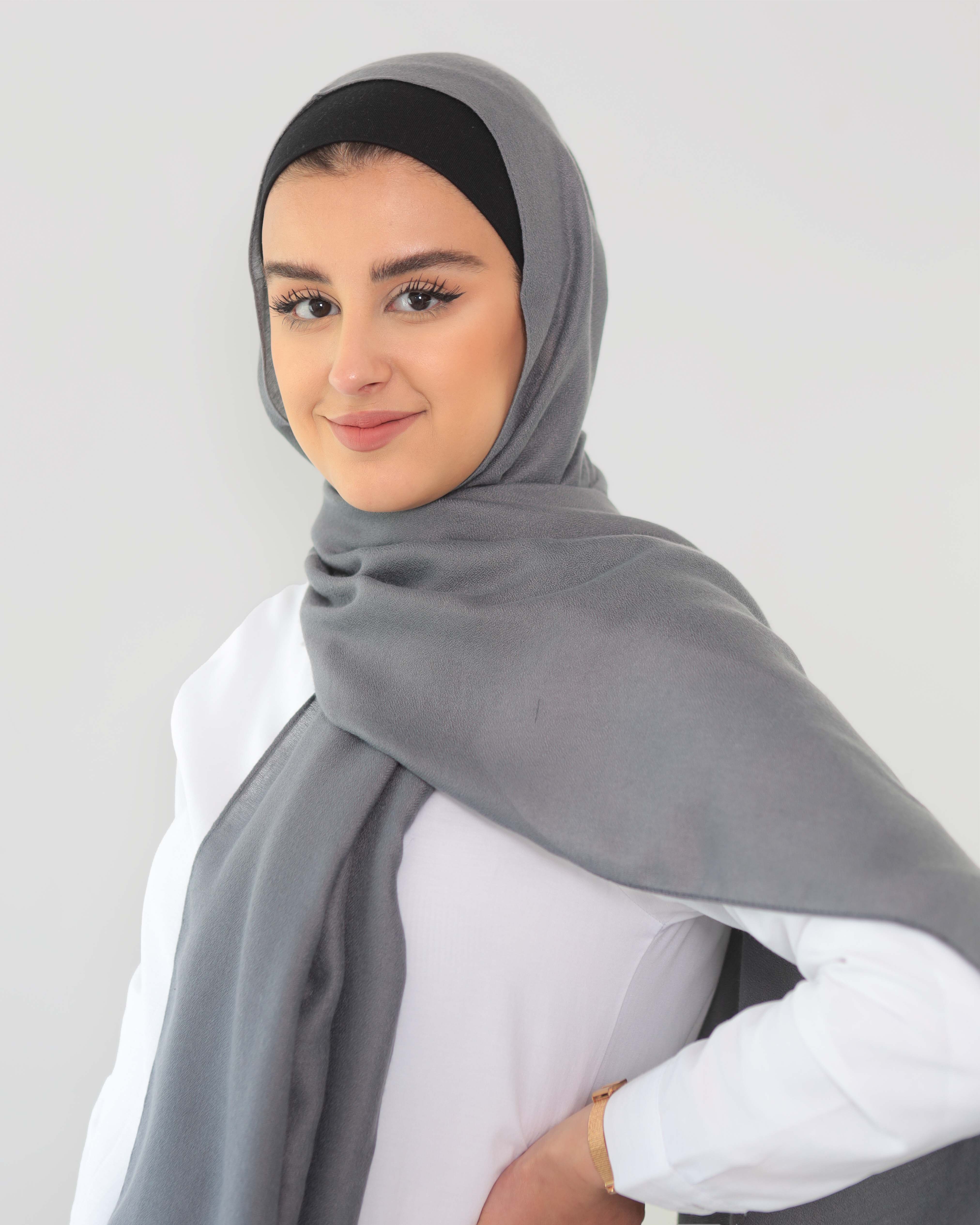 Hijab - Woven - Dark Gray