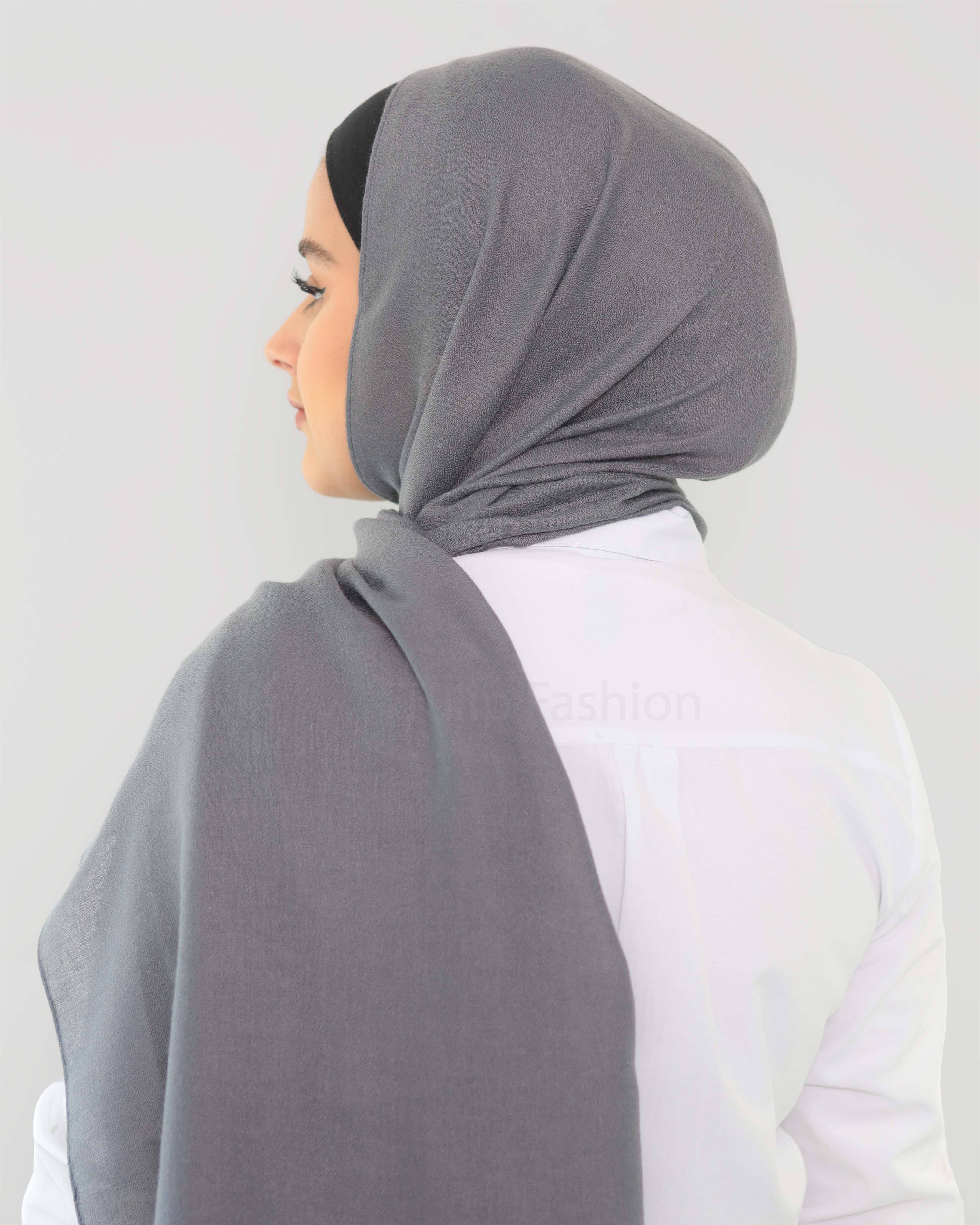 Hijab - Woven - Dark Gray - 4