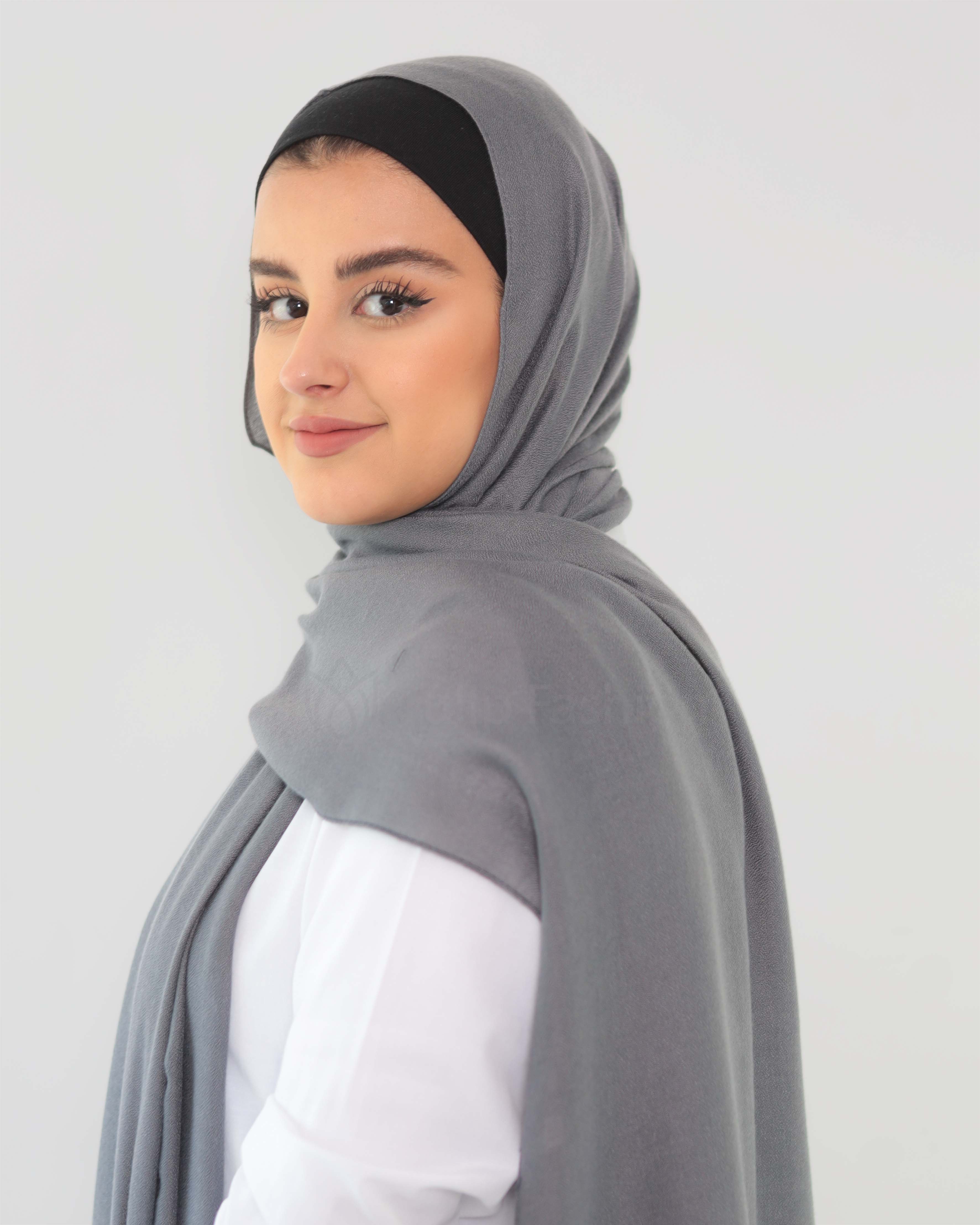 Hijab - Woven - Dark Gray - 2