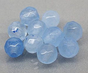 10 drilled round cut natural aquamarine gemstones - 3