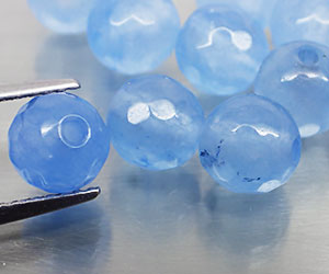 10 drilled round cut natural aquamarine gemstones - 2