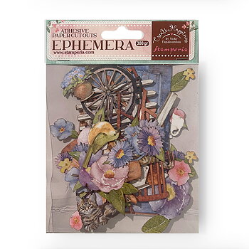 Stamperia - Ephemera - Create Happiness Welcome Home bicycle and flowers