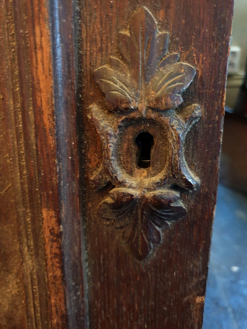 Cabinet door richly carved oak 19th century - 3