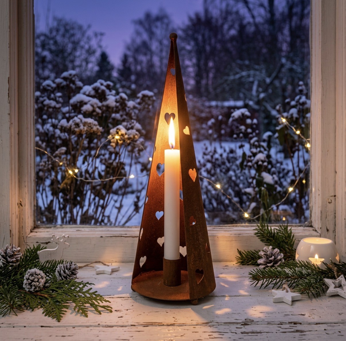 SNART SLUT/Ljusstake kon med hjärta för kronljus/6 ST PER FÖRP