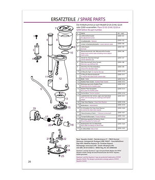 Nyos Quantum - Water level tube incl. micro-adjustment screw