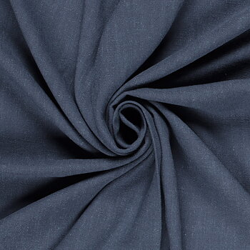 VISCOSE/LINNEN SLUB - JEANS BLUE