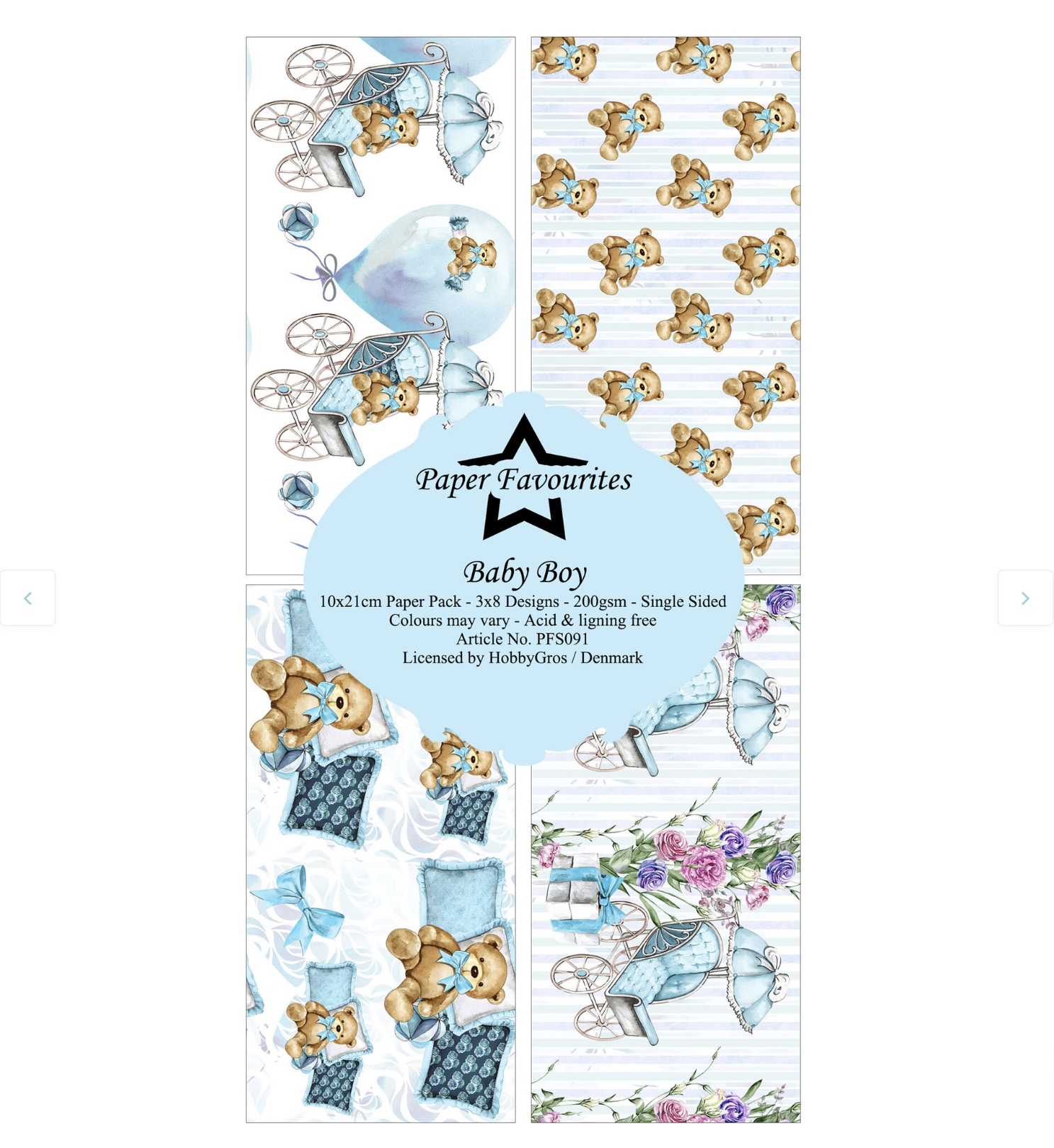 Paper Favourites Baby Boy slimline Paper Pack  - 3