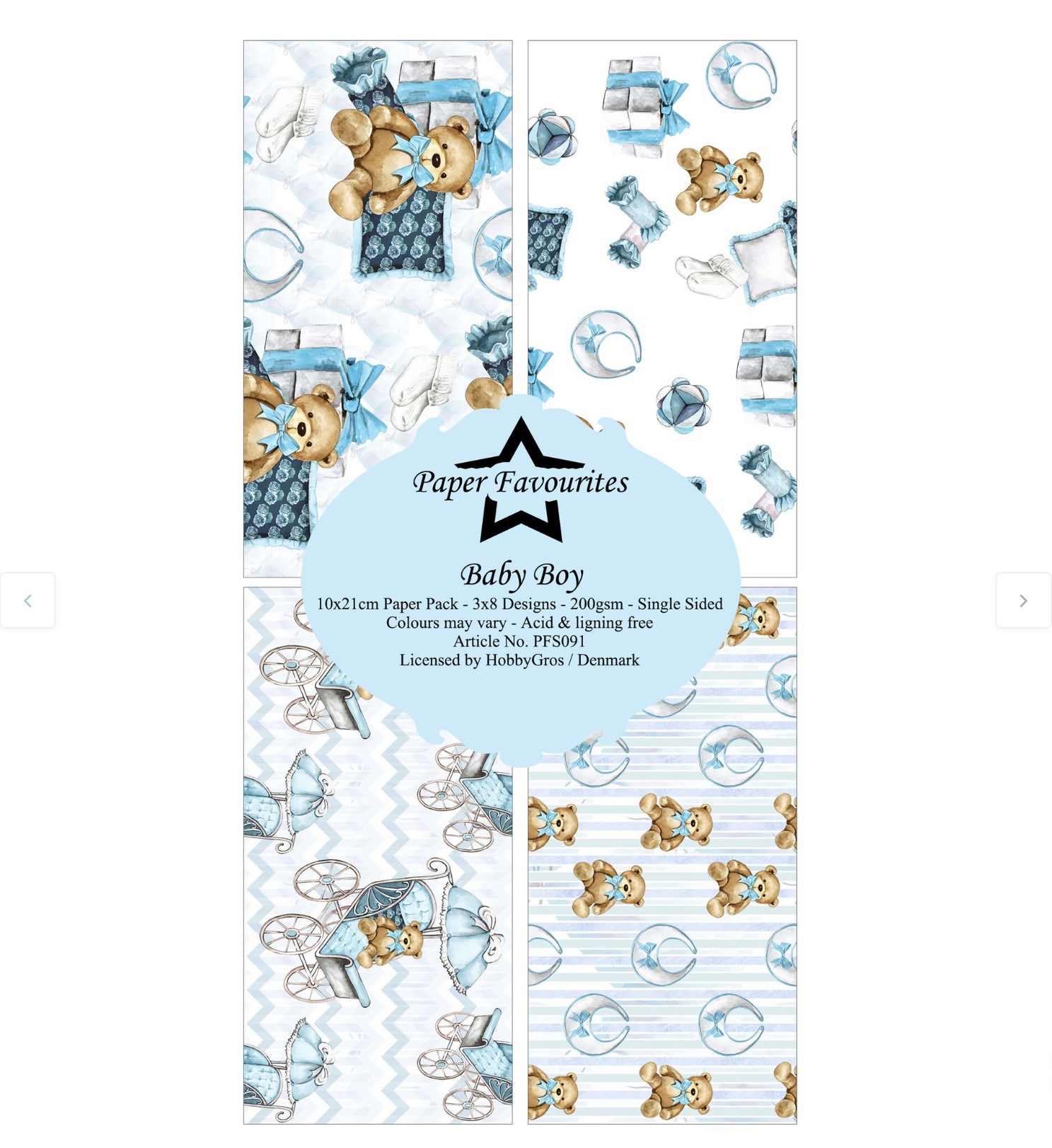 Paper Favourites Baby Boy slimline Paper Pack  - 2