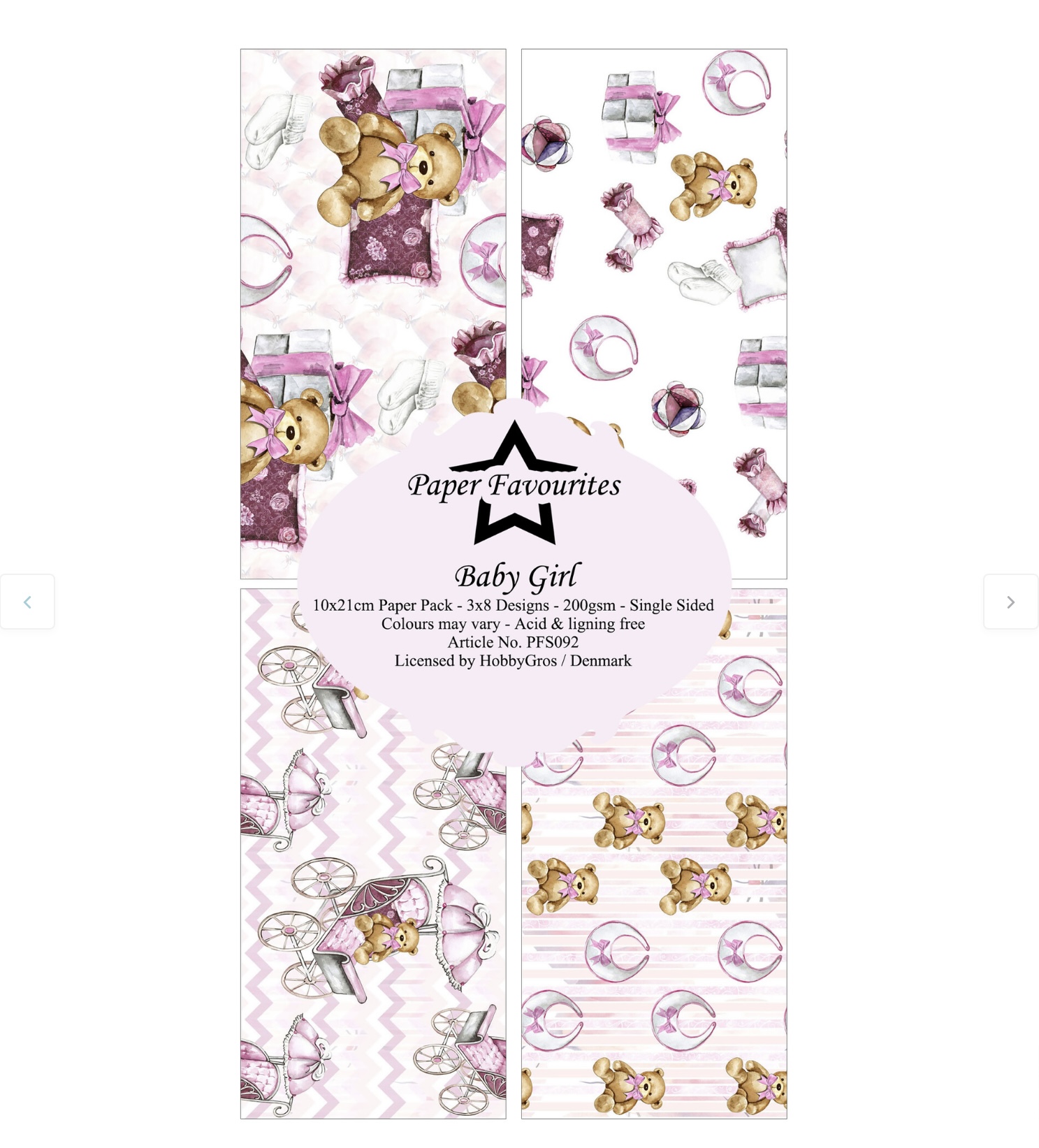 Paper Favourites Baby Girl slimline Paper Pack  - 3