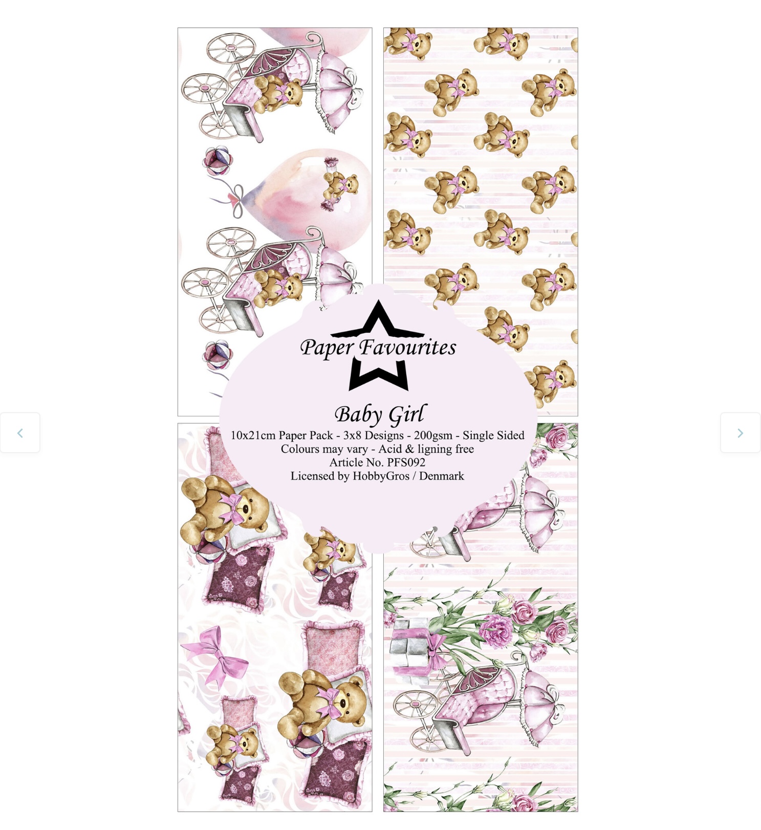 Paper Favourites Baby Girl slimline Paper Pack  - 2