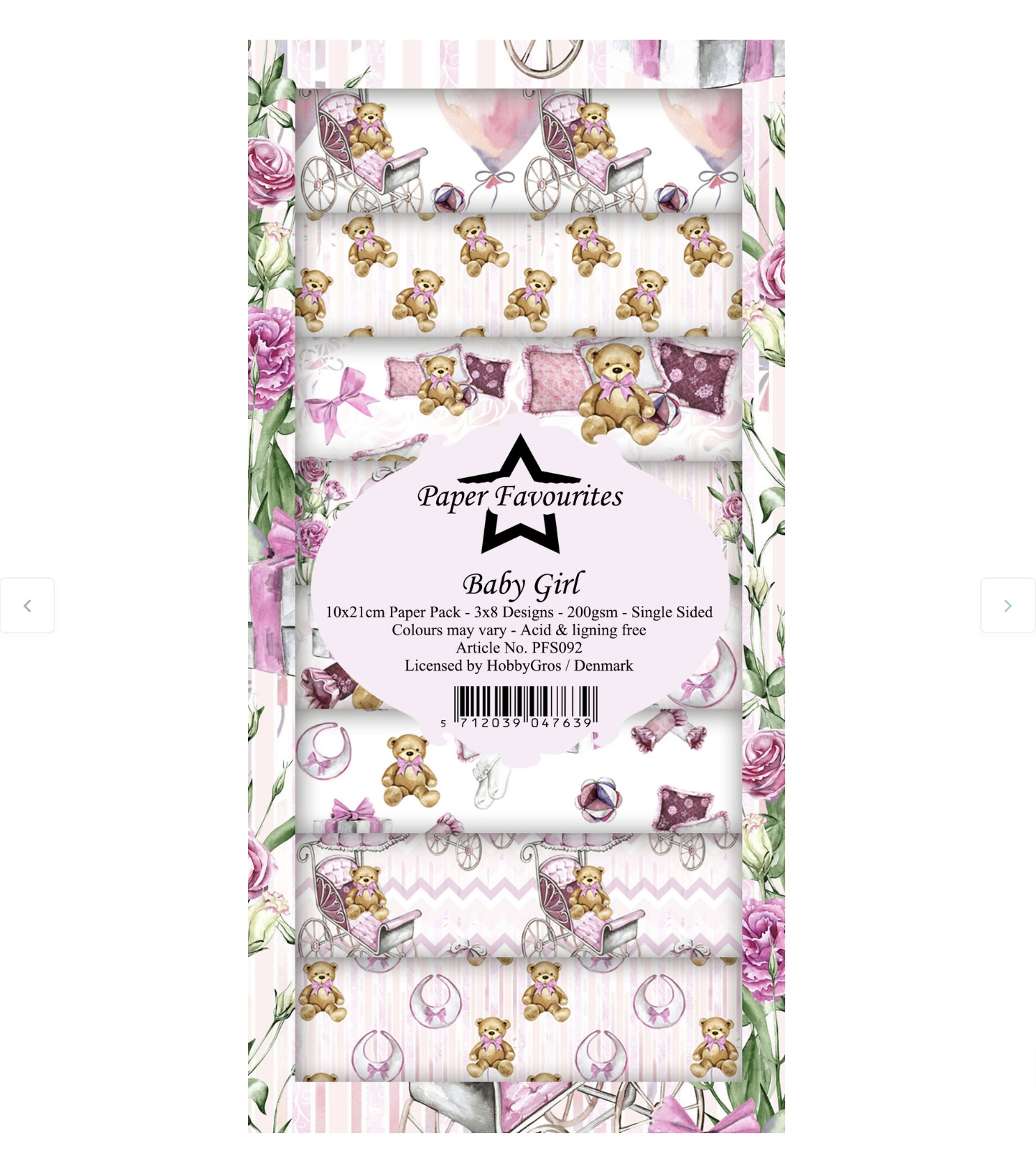 Paper Favourites Baby Girl slimline Paper Pack 