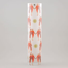Olle Brozén (Twin Models 2006) White Cylinder Vase with Women Decor 41 cm