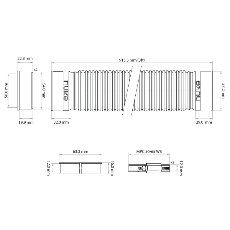 Fuel Filler Hose Kit, 90cm (3 feet) - 3