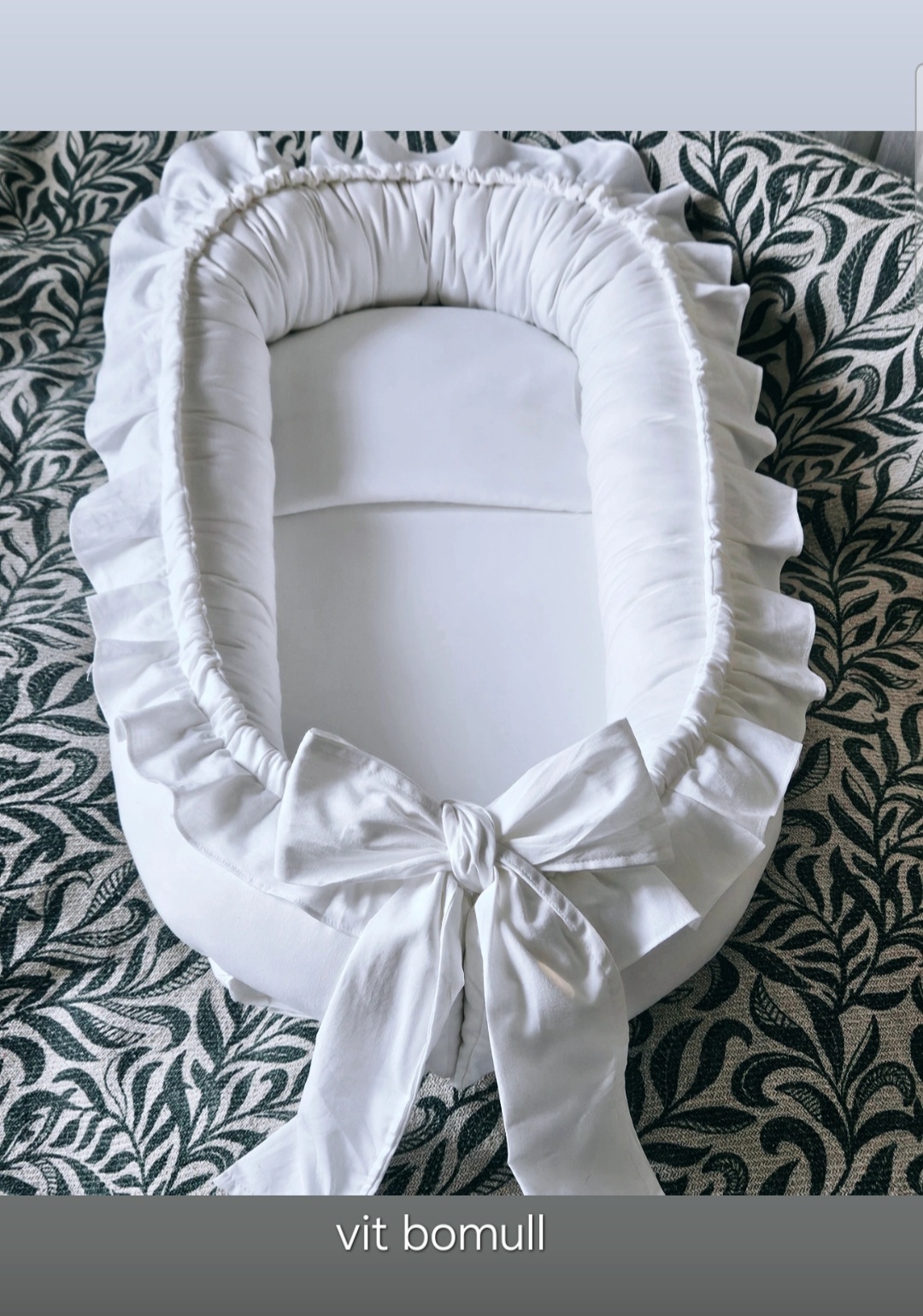 Babynest Oskar 250 beige el vit bomull  - 3