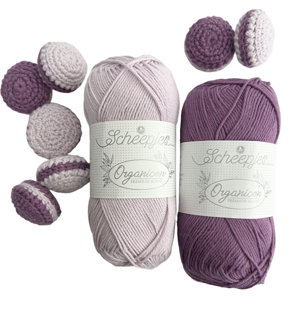 Mönster med garn till Macarons Lila