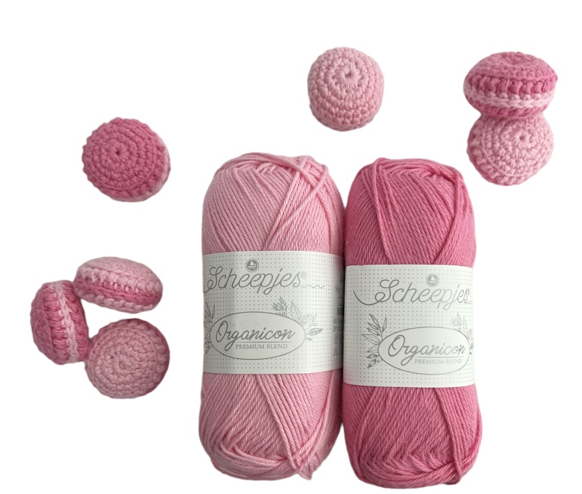 Mönster med garn till Macarons Rosa