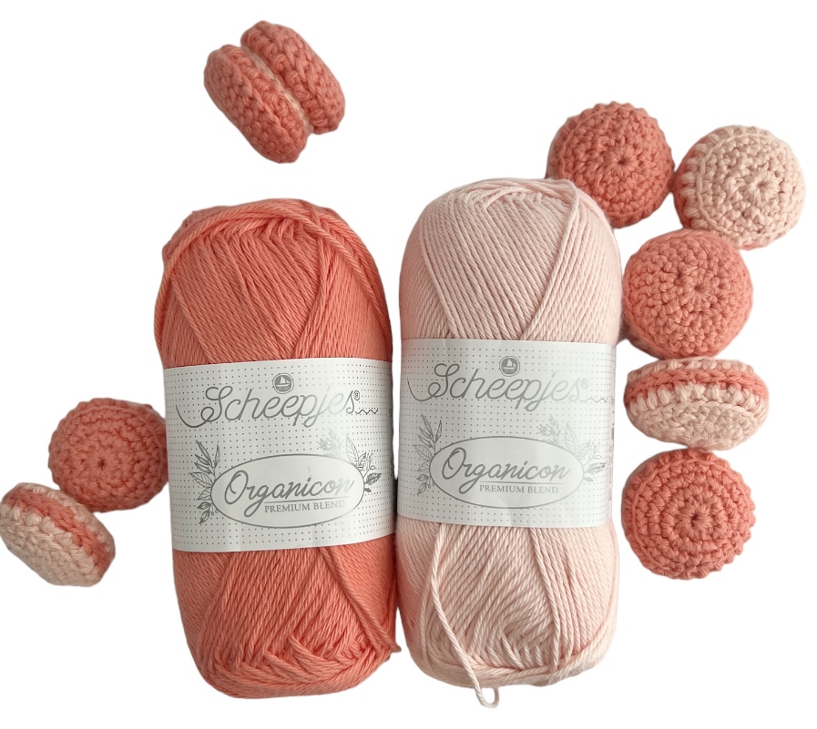 Mönster med garn till Macarons Aprikos