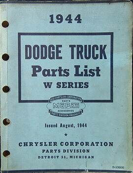 1944 Dodge Truck Parts List W series 1½ & 2 ton