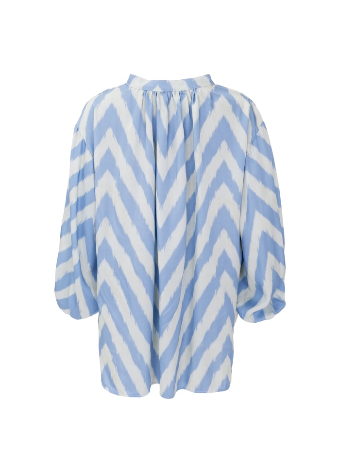 Black Colour - Annalina Satin Blouse Blue - 4
