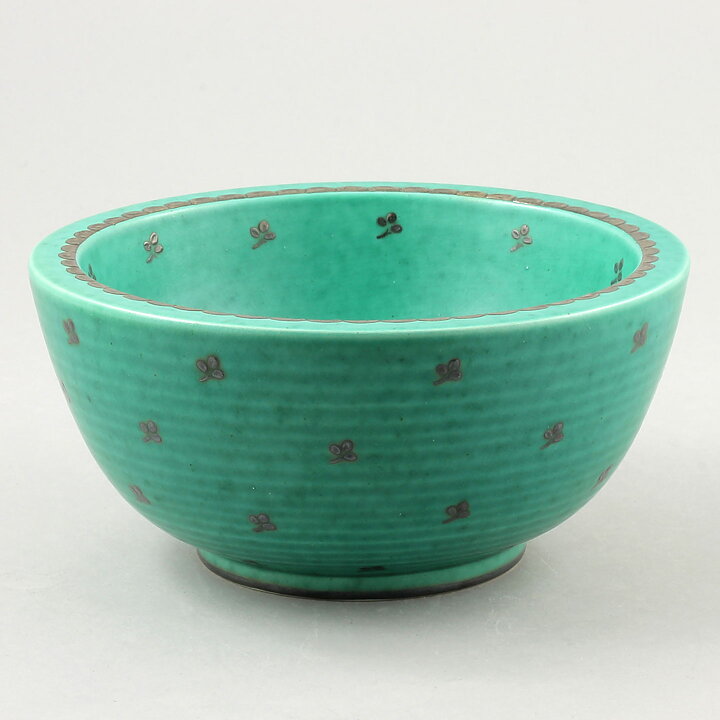 ヴィルヘルム・コーゲ  Argentaシリーズ  エメラルドグリーンのボウル  シルバーの模様  16cm  1959年