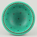 Wilhelm Kåge (Argenta 1959) Green Bowl with Silver Clover Decor 16 cm
