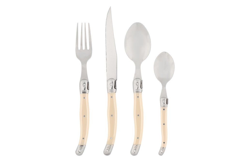 Bestick i bambulåda beige 16st - 2
