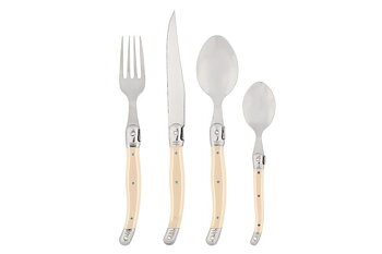 Bestick i bambulåda beige 16st