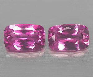 2 impresionantes piedras preciosas de turmalina rosa natural combinadas con un peso total de 1 ct