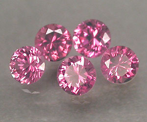 5 gemas de espinela rosa natural con corte de diamante redondo de 2,4 mm de alta calidad