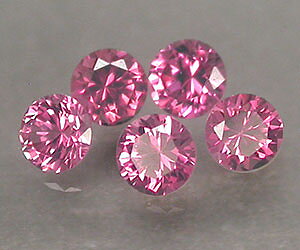 5 gemas de espinela rosa natural con corte de diamante redondo de 2,4 mm de alta calidad