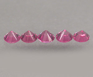 5 gemas de espinela rosa natural con corte de diamante redondo de 2,4 mm de alta calidad - 2