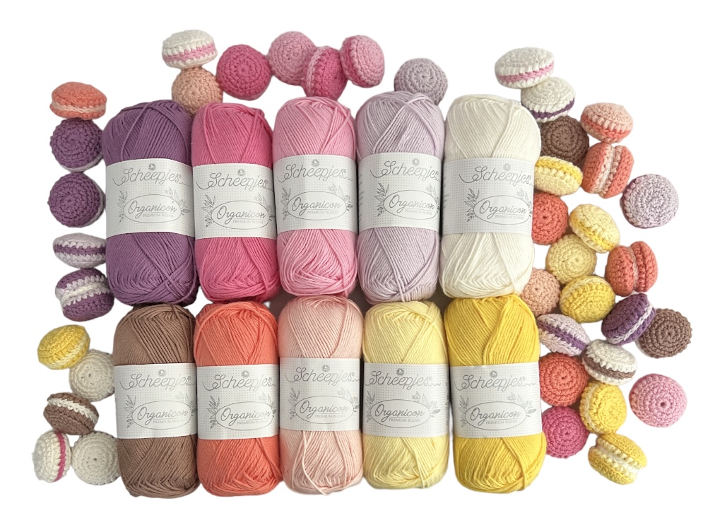Mönster med garn till Macarons Storpack 1