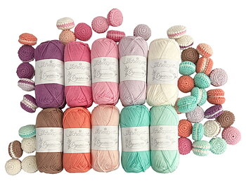 Mönster med garn till Macarons Storpack 2