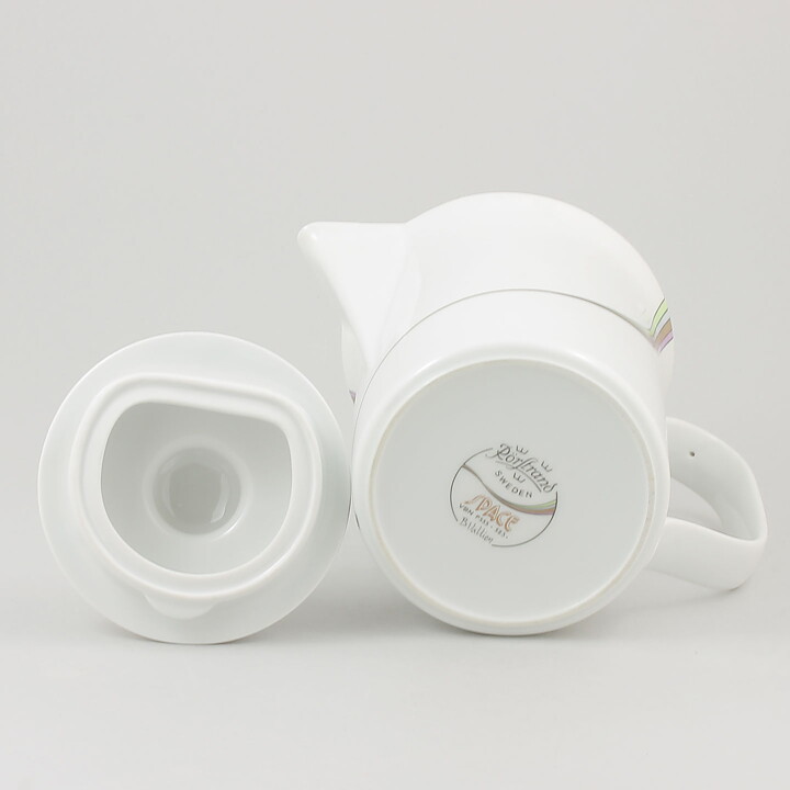 Bertil Vallien (Space 1983) White Coffee Pot with Rainbow Decor 19 cm