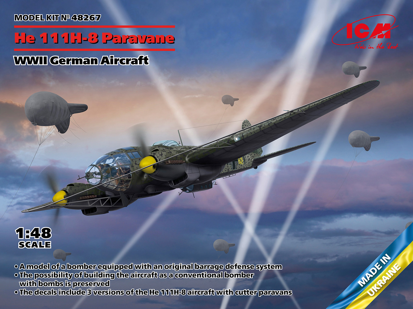 1/48 He 111H-8 Paravane WWII German Aircraft