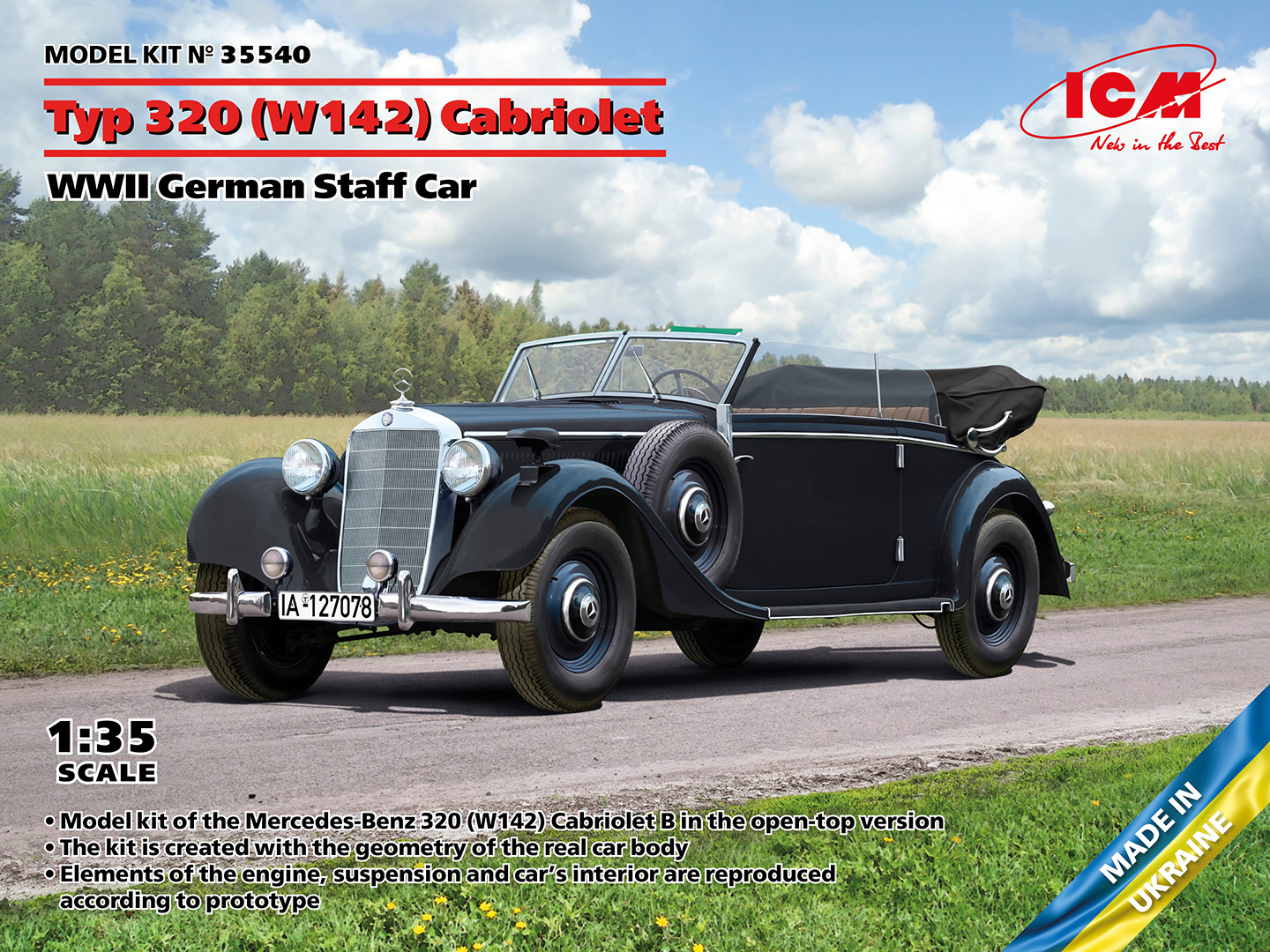 1/35 Typ 320 (W142) Cabriolet WWII German Staff Car