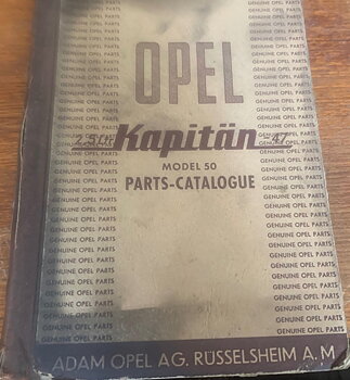 1950 Opel Kapitän Parts Catalogue