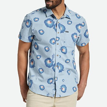 Brixton - Charter Print S/S WVN Dusty Blue/Pacific Blue/Coral